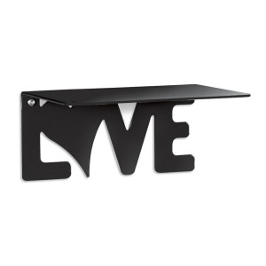 Agas Wspornik do półki Love czarny 140 × 180 mm