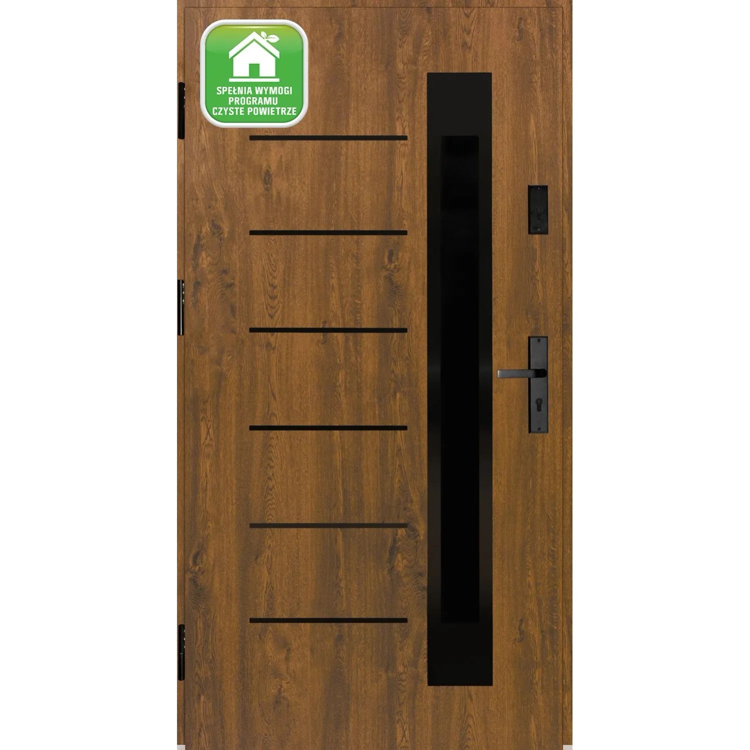 Splendoor Drzwi zewnętrzne Sella Orzech 90L otwierane na zewn. 103x208