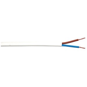 Biały przewód H03VV-F 2x0,75 na metry, elastyczny kabel PVC.