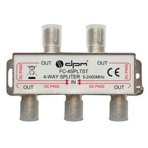 Rozdzielacz SAT z 4 wyjściami do instalacji. Rozdziela sygnał na wiele urządzeń.