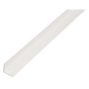Biały kątownik równoramienny z tworzywa sztucznego, 10x10x1000 mm, idealny do połączeń i mocowań.