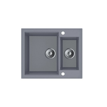 Zlew Bello 1,5-komorowy bez ociekacza, szary