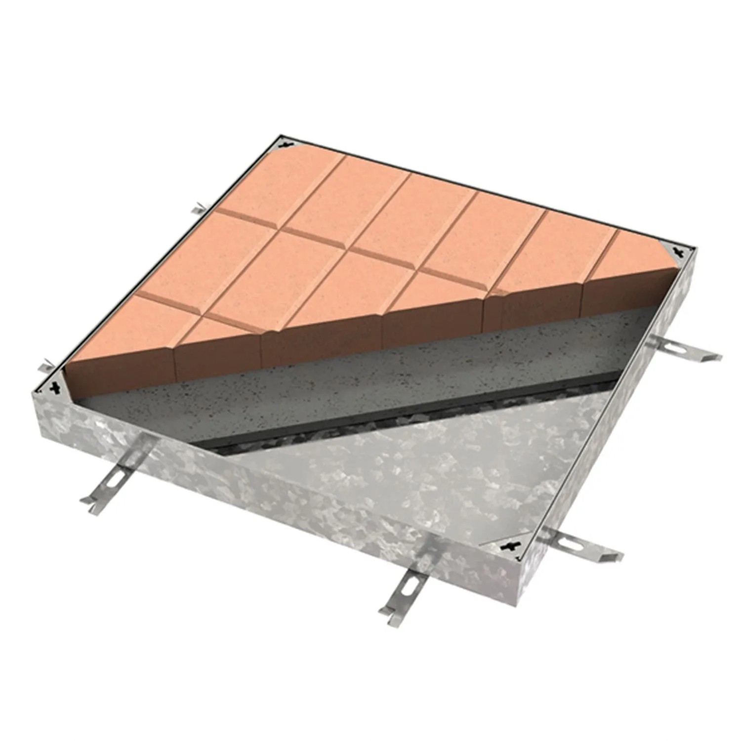 ACO Pokrywa dostępowa Paving 120 B125 ocynk 800x800 mm