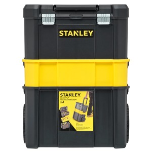 Stanley Rollende Werkstatt Essential STST1-80151, skrzynka narzędziowa 3 w 1 z kółkami i teleskopowym uchwytem.