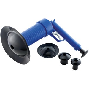 LUX Classic pneumatyczny przepychacz do rur z 4 nasadkami do łazienki, kuchni i WC.