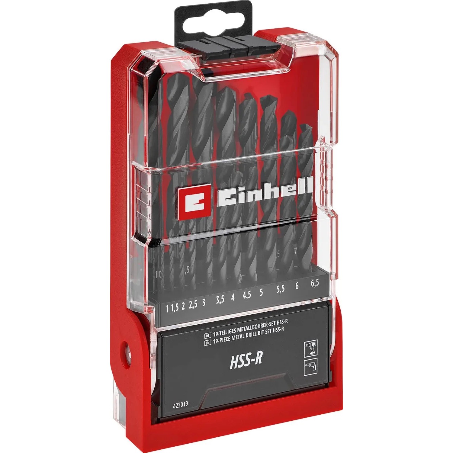 Einhell Zestaw wierteł do metalu HSS-R 1-10 mm - 19 szt.