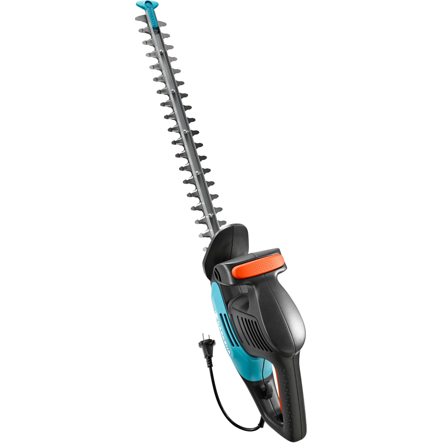 Elektryczne nożyce do żywopłotu Gardena EasyCut 420/45 z ostrzem 45 cm i ergonomicznym uchwytem.