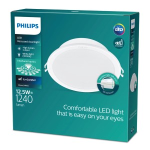 Opakowanie białej oprawy LED do wbudowania Philips, 12.5W, 1240 lumenów.