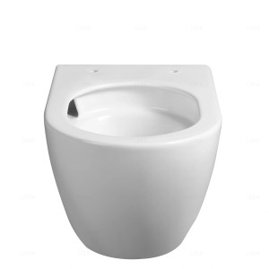 Biała, wisząca miska WC t.b.t. do łazienki.