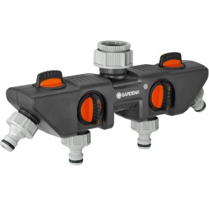 Rozdzielacz 4-drożny Gardena do 4 urządzeń, z płynną regulacją.