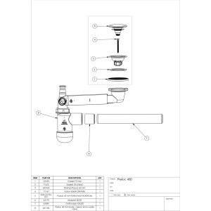 Rysunek techniczny: Syfon t.b.t. do umywalki.