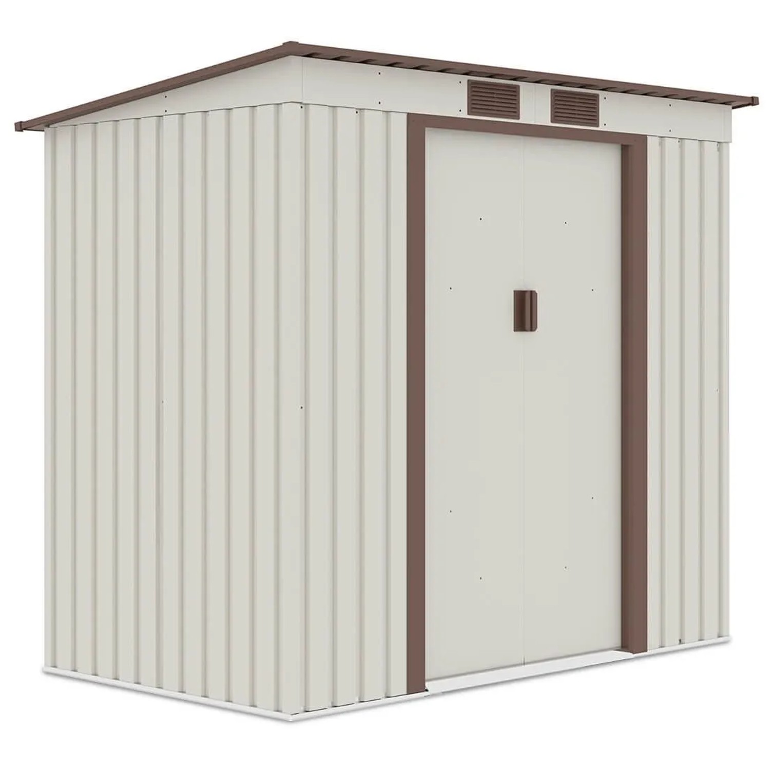 Domek ogrodowy metalowy Oregon Beige - 201x121 cm, wys. 176 cm