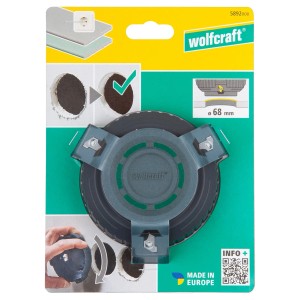 Wolfcraft pogłębiacz krawędzi otworów Ø 68 mm do płyt gipsowo-kartonowych, do pogłębiania puszek w ścianach.