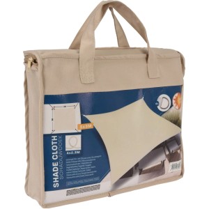 Zapakowana markiza t.b.t. w beżowej torbie. Ochrona przed słońcem do ogrodu i na taras.