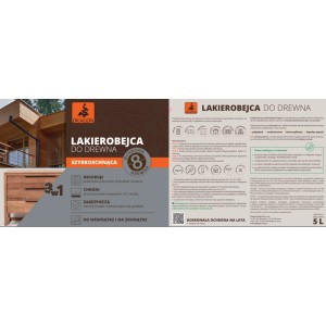 Lakierobejca do drewna t.b.t., chroni i upiększa drewno wewnątrz i na zewnątrz.
