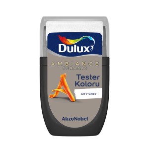 Dulux Ambiance Ceramic tester koloru City Grey do farb ściennych