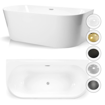 Wanna Pari 150 wolnostojąca biała złoty 150 x 80