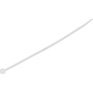 Biała opaska kablowa o długości 150 mm do łączenia kabli i przewodów.