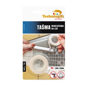 t.b.t. taśma klejąca do montażu LED, 2 rolki po 1,5m x 9mm.