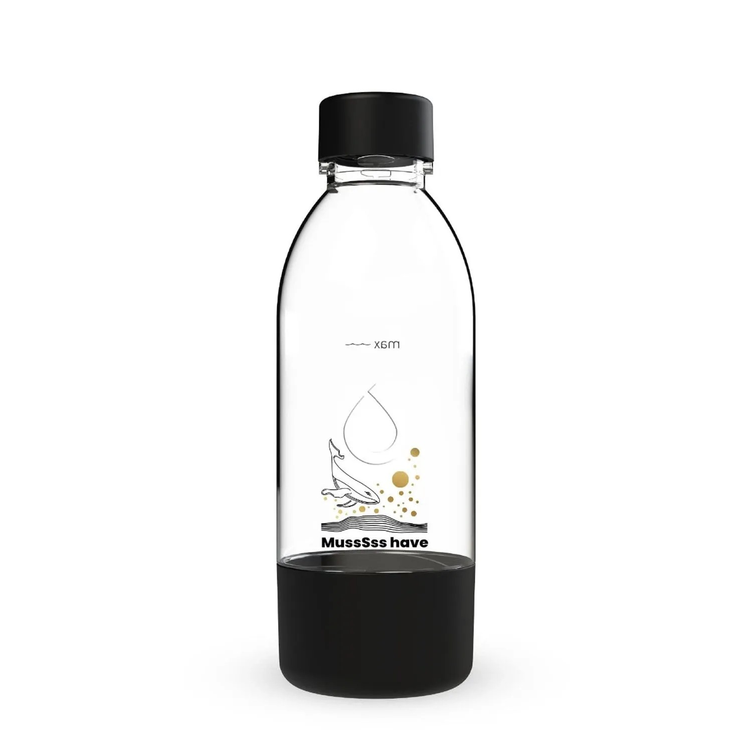Dafi Butelka do saturatora PushAir Wieloryb czarna - 0,5 l