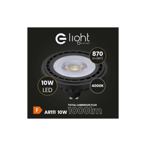 Czarna żarówka LED GU10, 10W, 4000K, 870 lumenów. Idealna do reflektorów.