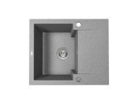 Laveo Zlewozmywak Uno 1-komorowy z półociekaczem szary - 58 x 48 cm