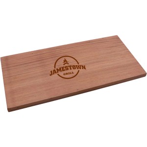 Drewniana deska do akcesoriów grillowych z logo Jamestown Grill.