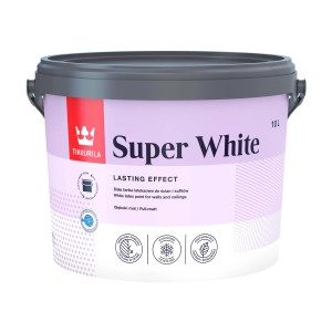 Wiadro białej farby do ścian "Super White" Tikkurila, 10L.
