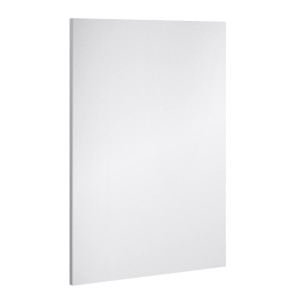 Biała lampa t.b.t., prostokątna, do montażu na suficie lub ścianie.