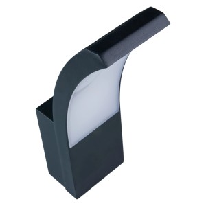 Nowoczesny antracytowy kinkiet zewnętrzny LED do użytku na zewnątrz.