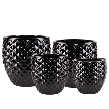 Donice Porto czarne komplet 4 szt.