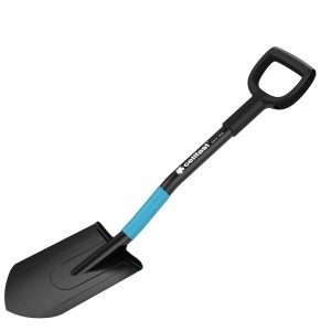 Czarny szpadel z niebieskim uchwytem marki cellfast.