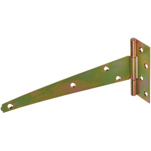 Żółty ocynkowany zawias do bramy, 245x100mm, do wiek skrzyń i do użytku zewnętrznego.