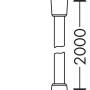 Rysunek techniczny węża prysznicowego Hansgrohe Isiflex 200 cm, chrom, z wymiarami.