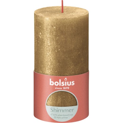 Świeca Rustic Shimmer złoty 130/68mm