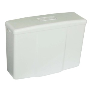 Biała spłuczka do WC, akcesoria i części zamienne.