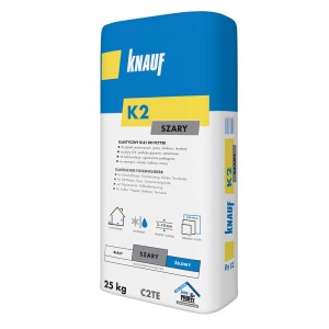 Klej do płytek Knauf K2, szary, worek 25 kg. Do płytek.