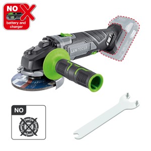 Akumulatorowa szlifierka kątowa LUX A-WS-20/115 z 1 PowerSystem bez akumulatora i ładowarki.