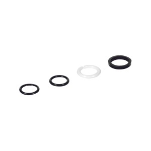 t.b.t. Zestaw uszczelek z czarnymi i białymi pierścieniami uszczelniającymi.