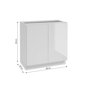 Biała szafka dolna (80x82x49 cm) do zestawu mebli kuchennych.