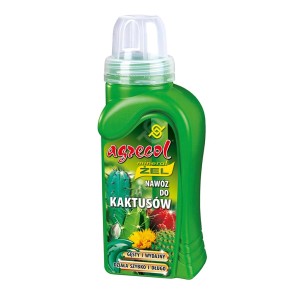 Nawóz do kaktusów Agrecol w zielonej butelce do pielęgnacji ogrodu.