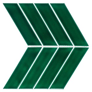 Zielone elementy dekoracyjne w kształcie strzałki do dekoracji ścian.