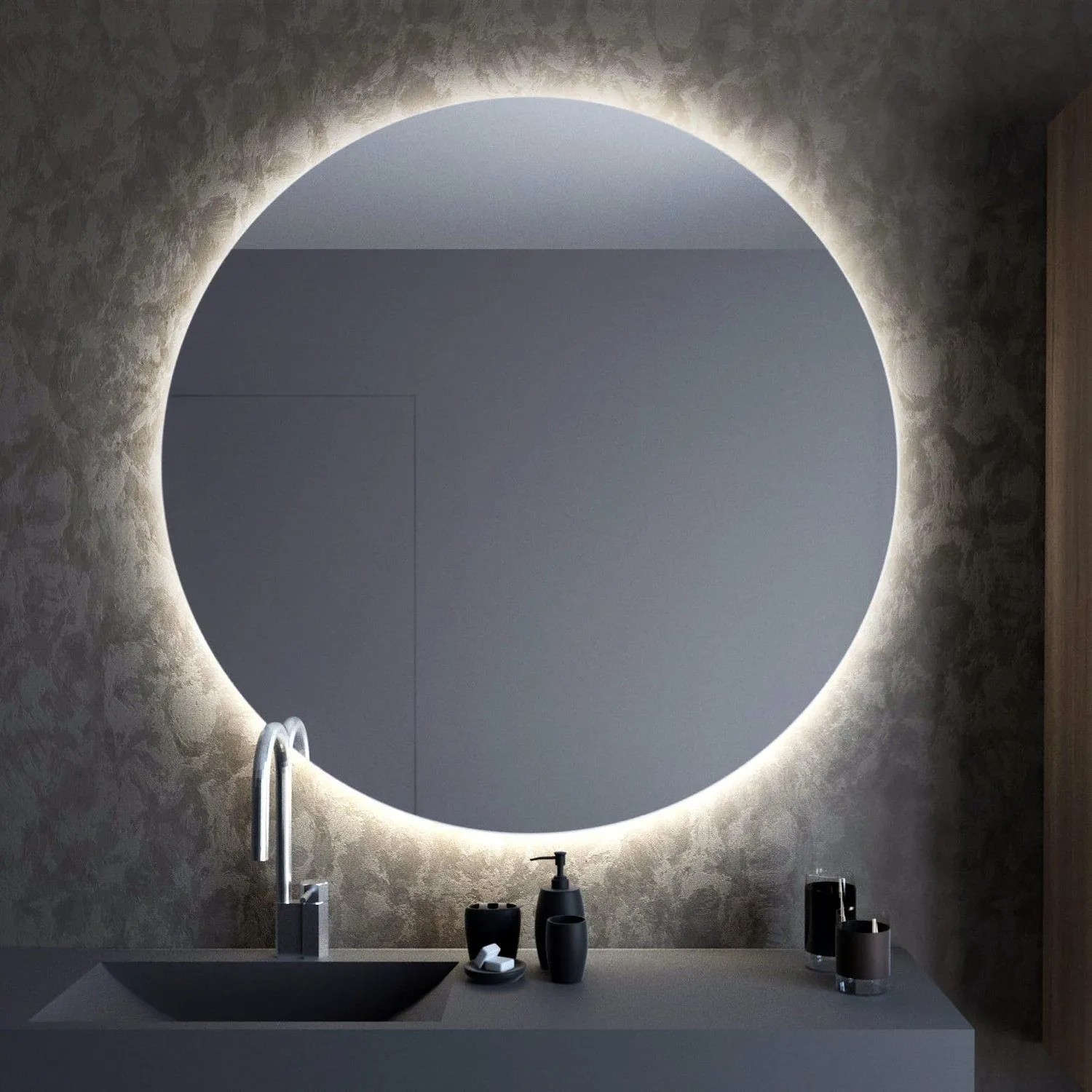 Lustro LED Bright NoEdgesRound 60 cm Ciepłe 60x60 cm_4