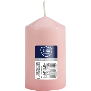 Różowa świeca pieńkowa Aura Candles, świeca zapachowa na przytulne chwile.