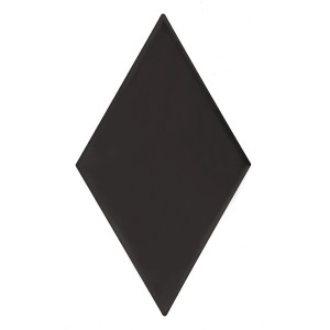Czarna płytka ścienna t.b.t. w kształcie rombu.