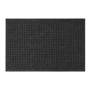 Czarna wycieraczka z kwadratowym wzorem, kategoria: Wycieraczki.