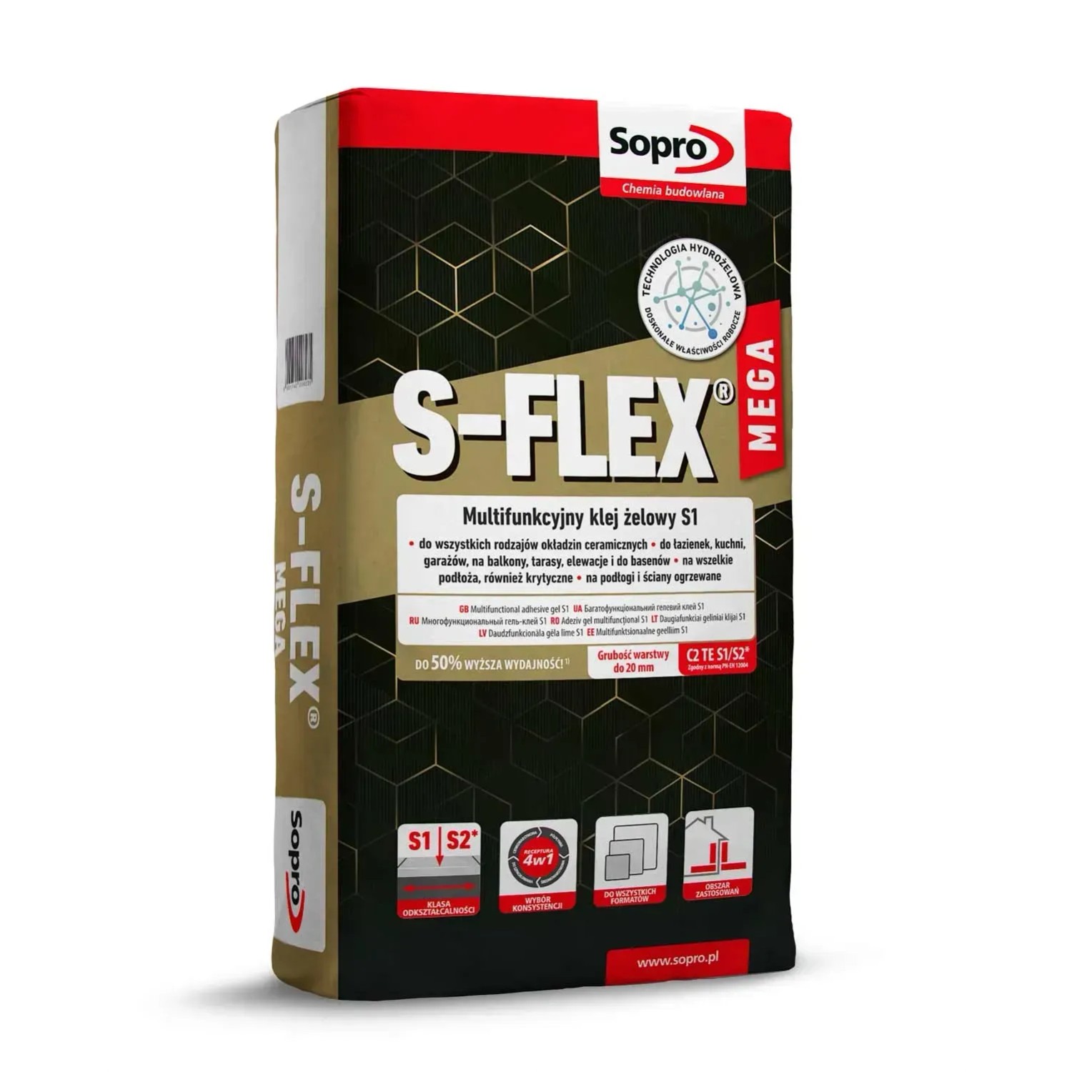 Sopro Zaprawa klejowa żelowa S-Flex S1 mega 22,5 kg