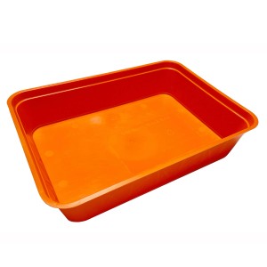 Pomarańczowy OBI Bring-Back Box, 38x28x8 cm, do przechowywania i transportu.