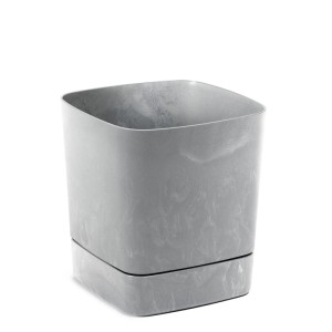 Doniczka Clima z podstawką szara - 30x30 cm