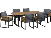 Komplet mebli jadalnianych FOLKSTON antracyt 7-częściowy